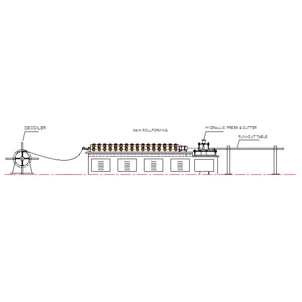 Grid Ceiling Roll Forming Machine Integrated Ceiling Grid Making Machine 12 Stations