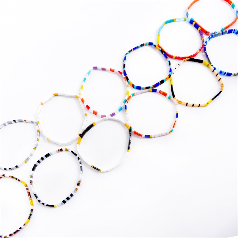 Stretchy Glass Tila Matte Bead Bracelet For Engagement Occasion
