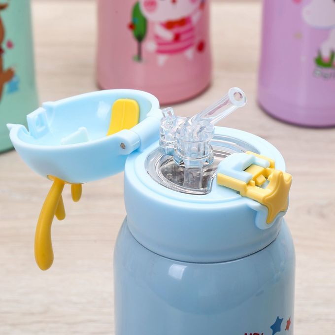 Everyday Delights Stainless Steel Insulated Water Bottle with Cup, Straw and Bag 500ml