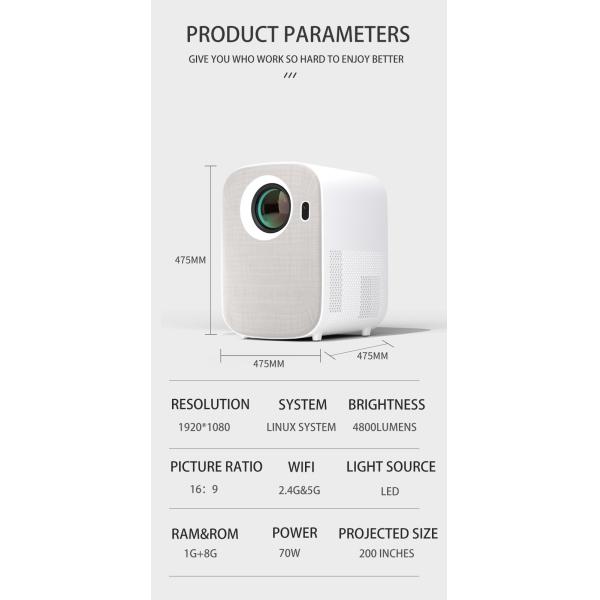 F8 Mini Full HD Netflix Licensed Projector 250 ANSI Lumens Linux Projector