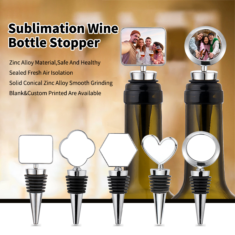 Various Shapes Custom Sublimation Wine Bottle Stopper
