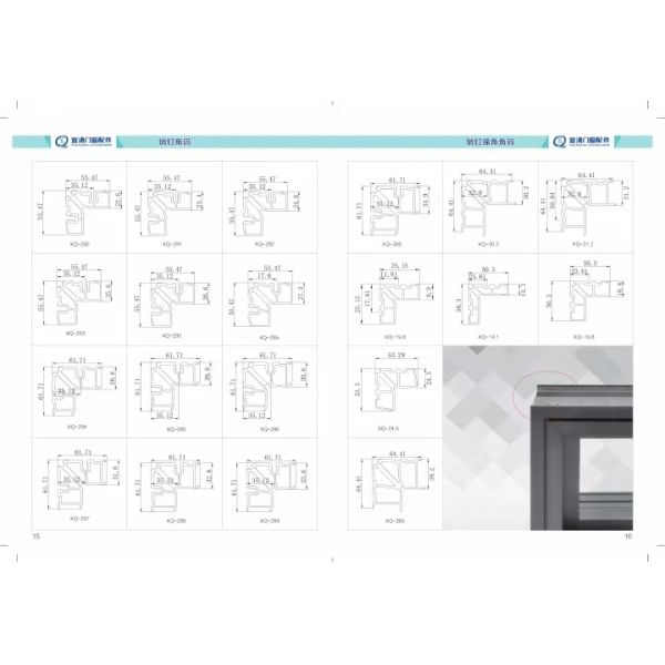 Durable 6063-T5 Primary Aluminum Corner Joint with Sandblasted Surface for Modern Design Windows and Doors