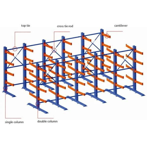 Industrial Plant Storage Cantilever Arm Racking Warehouse Pipe Storage Rack System