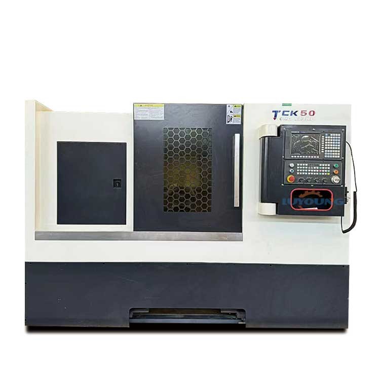 Quality Cnc Lathe Slant Bed TCk50 Hydraulic Chuck Tailstock Hydraulic Turret for sale