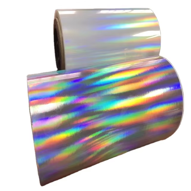Metallized BOPP Holographic Wet Lamination Film Water Based Adhesive Diverse Patterns Customizable for Packaging and Printing