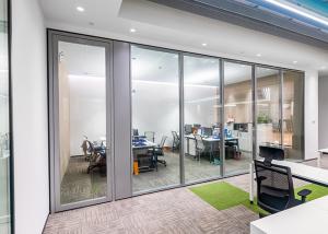 Quality Soundproof Aluminum Office Partition Wall with LED Lighting for sale