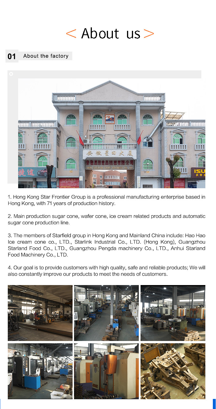 1.5hp Ice Cream Cone Production Line Stainless Steel 55 Baking Plates