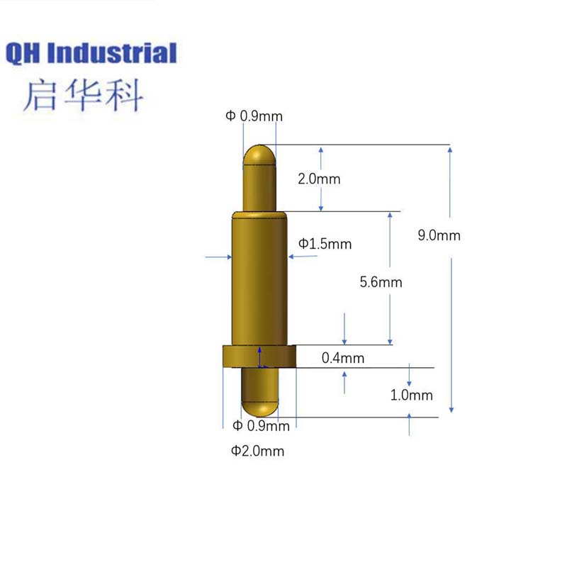 Double Ends 9.0mm Length 5uin 10uin Gold Plated Gold PCB Mount SMA Rf SMT DIP RF Current Signal Pogo Pin