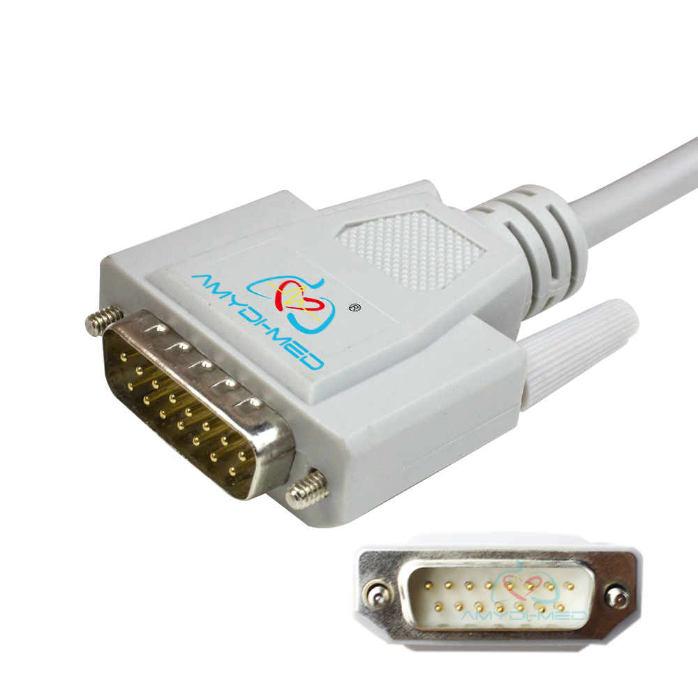 Compatible Edan Smart Se 3 10 Lead Ekg Cable With Leadwires 15Pins With Iec Banana 4.0