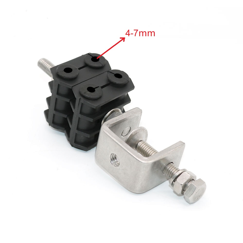 6 Cable Capacity Customized Single hole three way power cable feeder clamp Fiber Optic for 1 Time