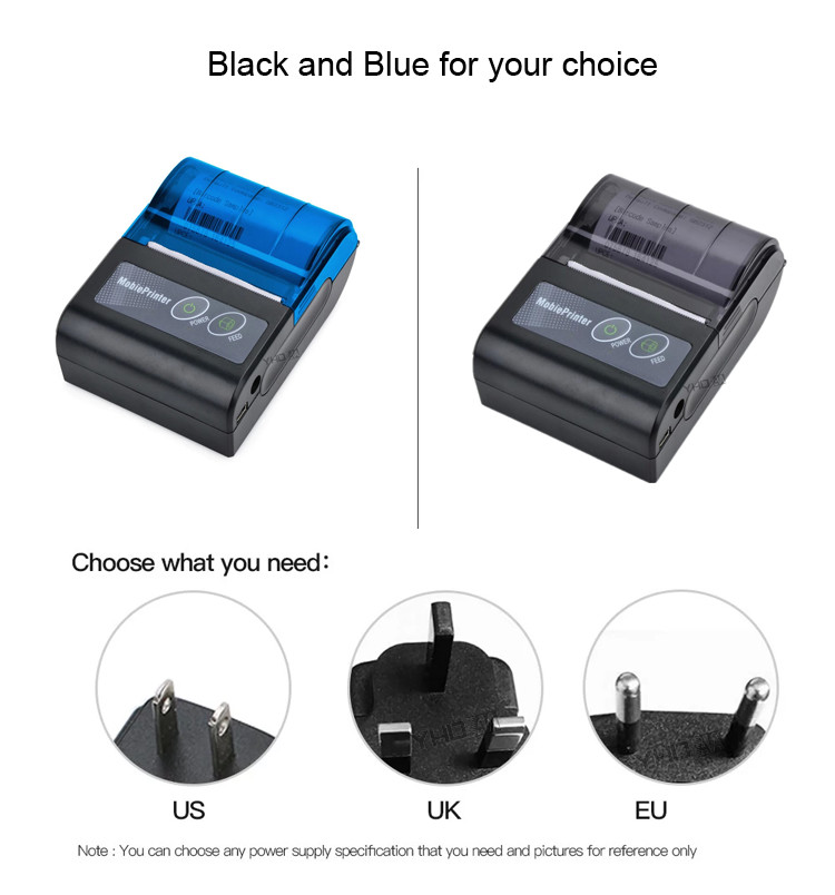 Restaurant 58mm Thermal Printer Portable 2 Inch Bluetooth Thermal Receipt Printer