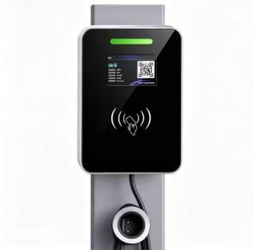 5.64 Inch LCD Display Square Glass Wall Mounted AC Charging Station Column Type Structure Type1 9.6kw 40A 85V to 265V IP54 UL94 V0 EV Charger
