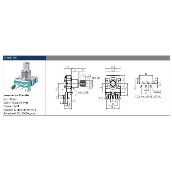 Rotary Encoder Module with Shaft Sensor and Magnetic Feedback