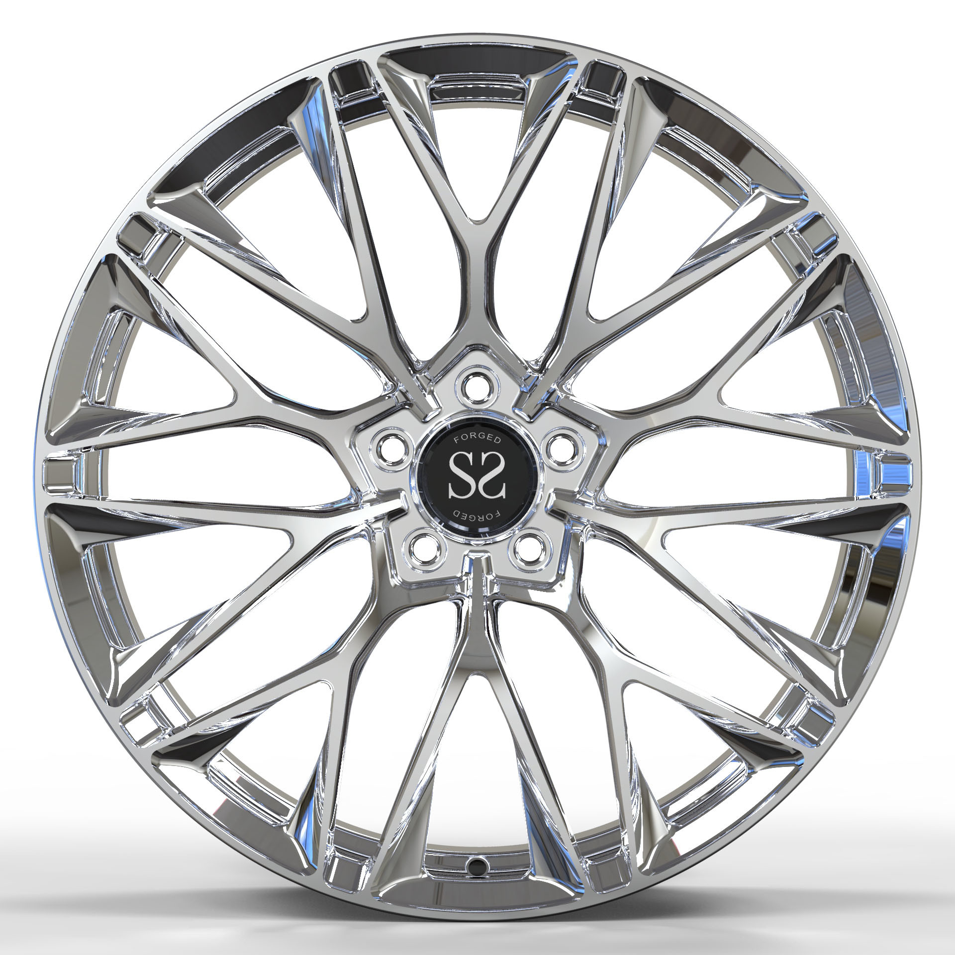 Polished 21 Inches Ferrari 488 1 Piece Forged Wheels 110mm Cb