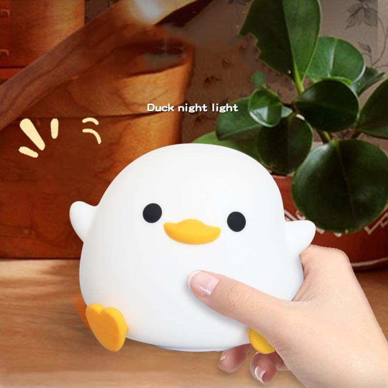 Duck Night Light For Kids Cute Duck Lamp Rechargeable Dimmable Nightlight Silicone LED Bedside Lamp Nursery Nightlight