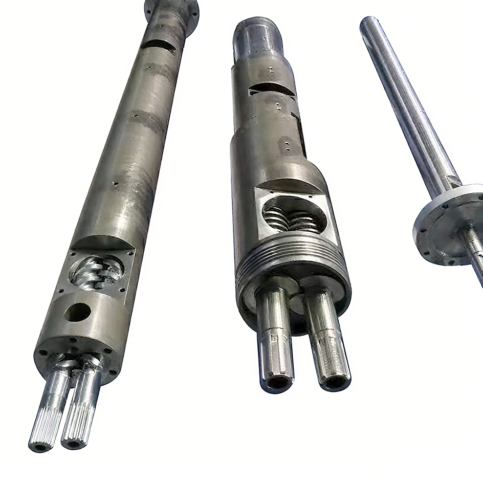 Customized Bimetal Twin Screw and Barrel for Injection Molding Machine LDPE and PVC Material Extruder with Conical Design