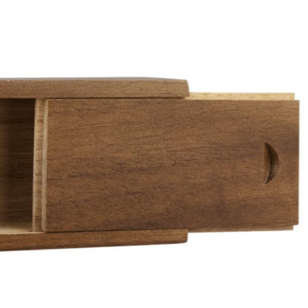 USB Flash Drive Storage Wooden Box With Sliding Lid Gift Package Design Custom Logo