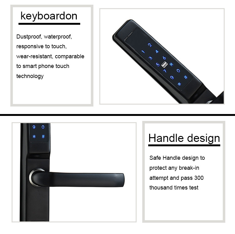 Remote Control Passcode Lock Support Code Bluetooth APP Card Access Door Lock