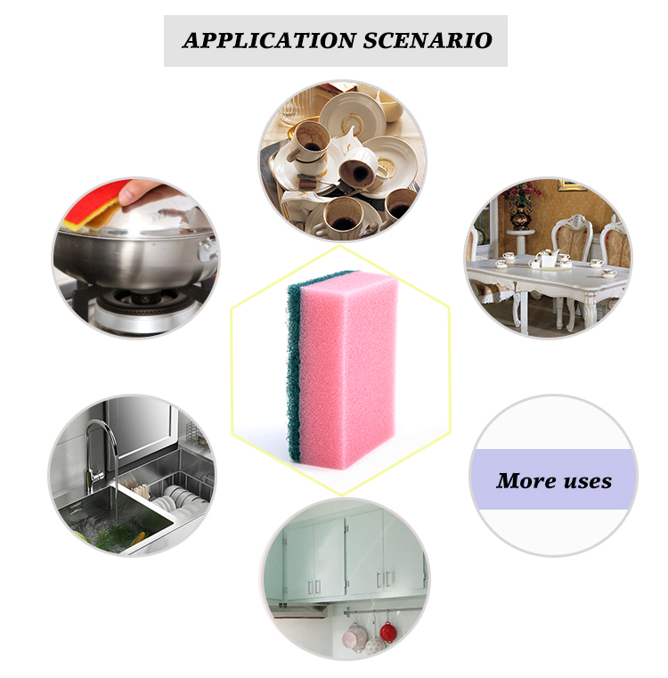 Eco Friendly Kitchen Cleaning Sponge Scourer Polyester Customizable