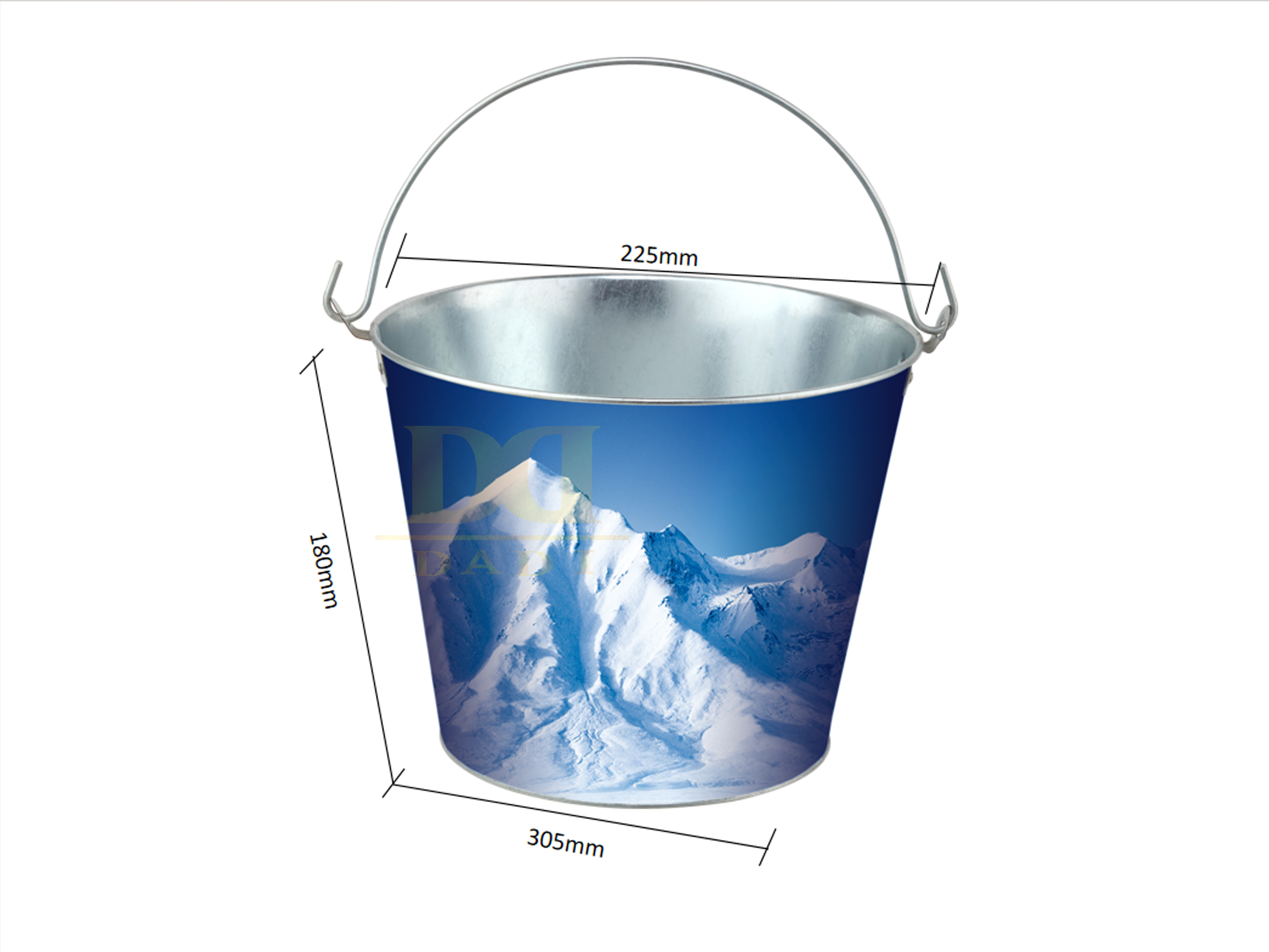 DADI 5L-15L Oval Champagne Tinplate Ice Bucket Cooler Embossing Champagne Bottle Coolers
