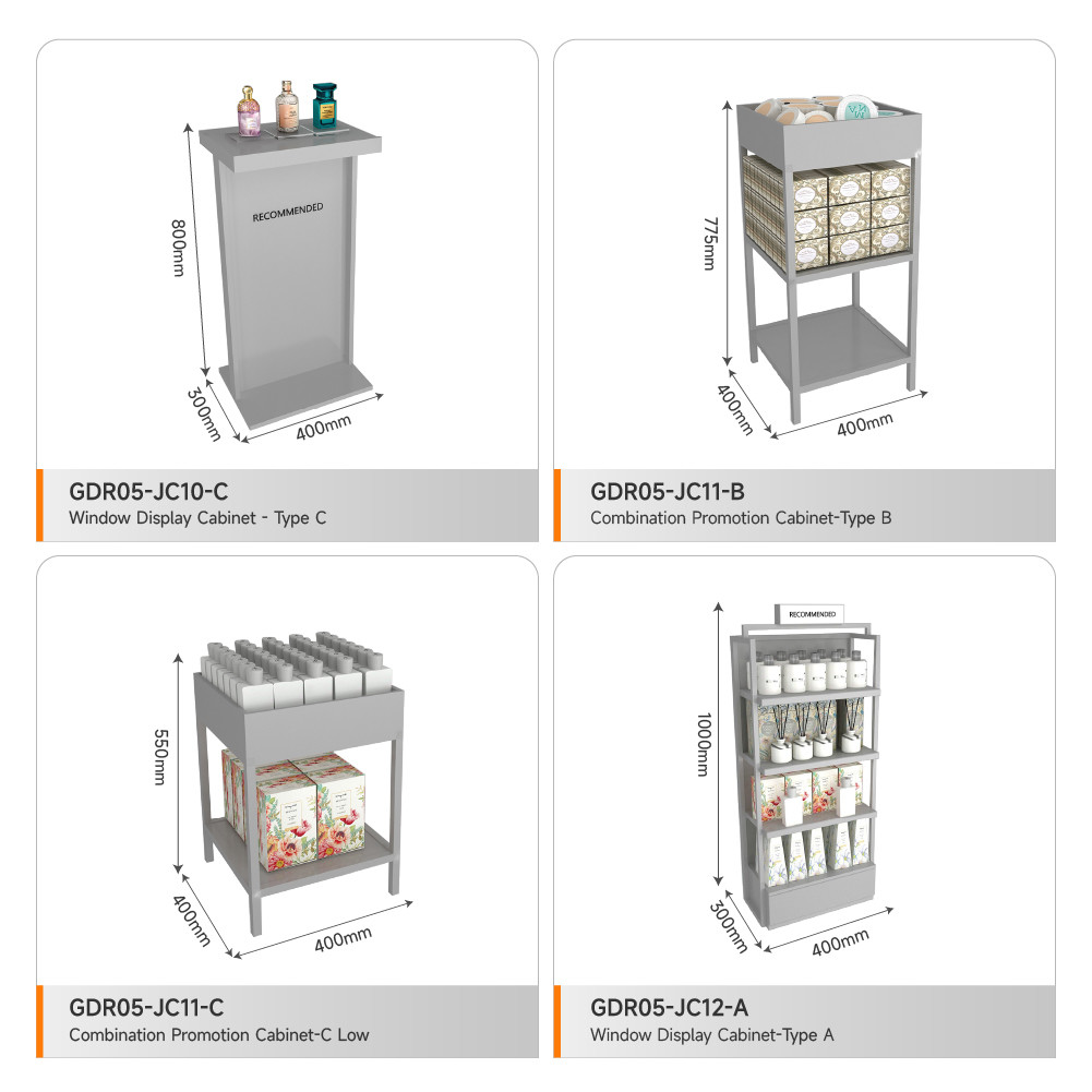 Display Showcase Grey Wooden Showcase Cabinet For Branded Store Display And Luxury Shop Rack
