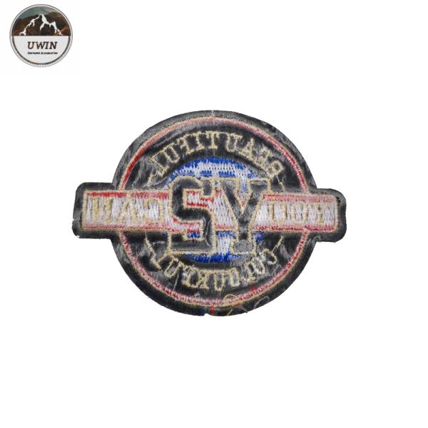 Clothing Iron On Custom Embroidered Logo Patches Custom Design With Twill / Felt Fabric