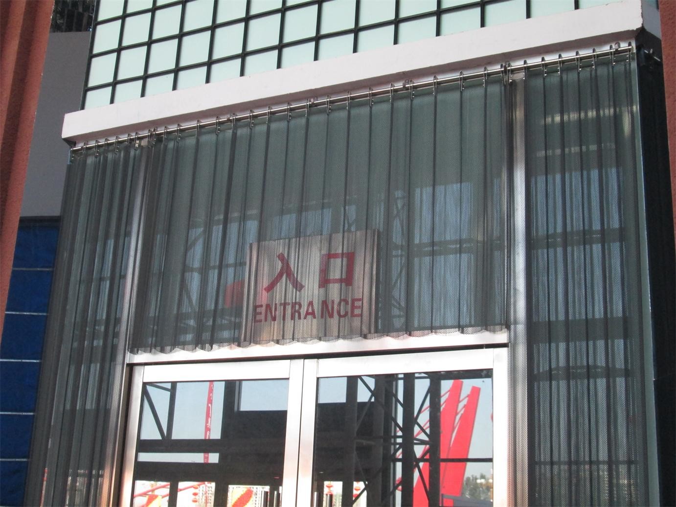 Silver Decorative Wire Mesh / Metal Mesh Curtain Panels 12m width Lacquer coating
