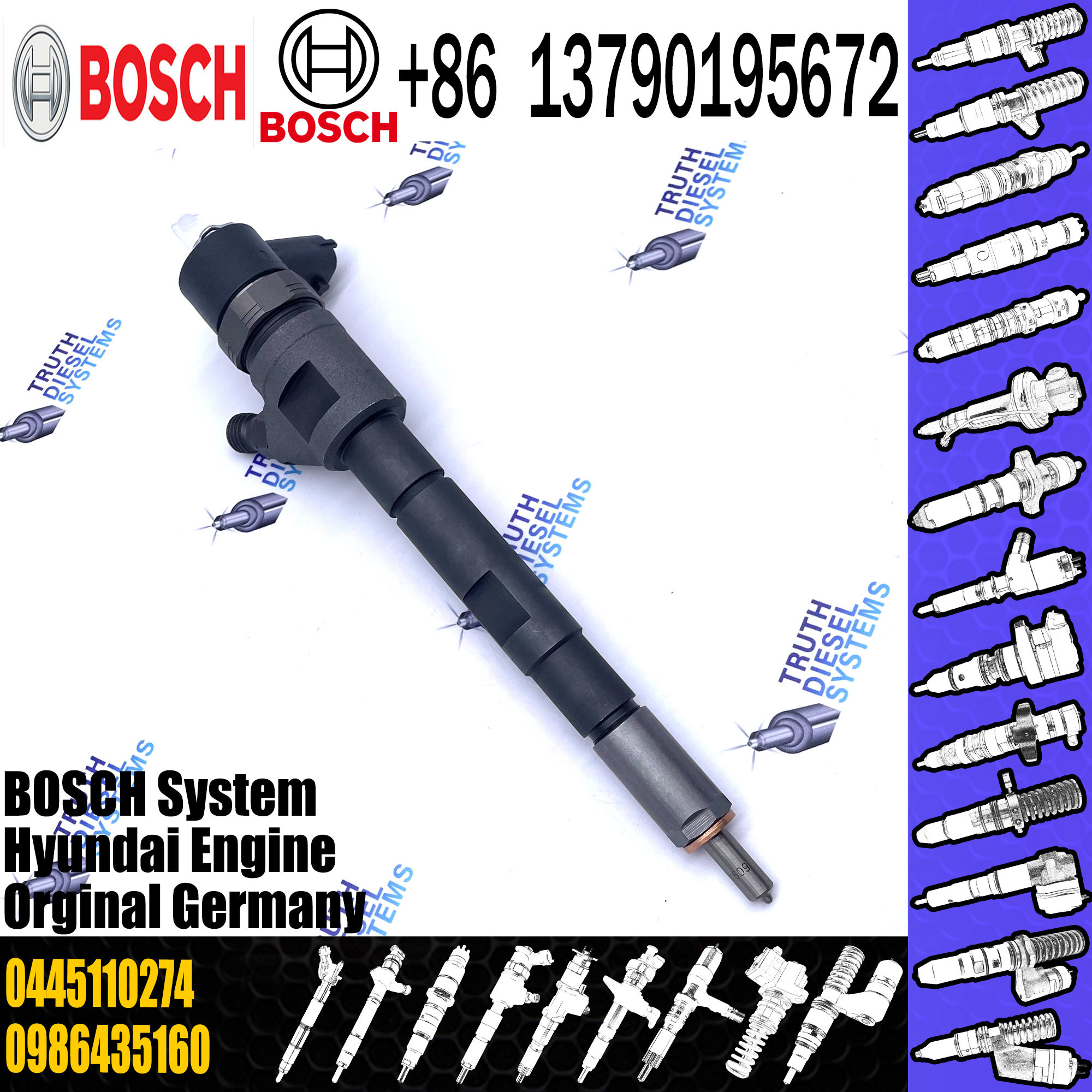 High Quality New Diesel Fuel Injector 33800-4A500 0445110274 For Hyundai/Kia 2.5 CRDi