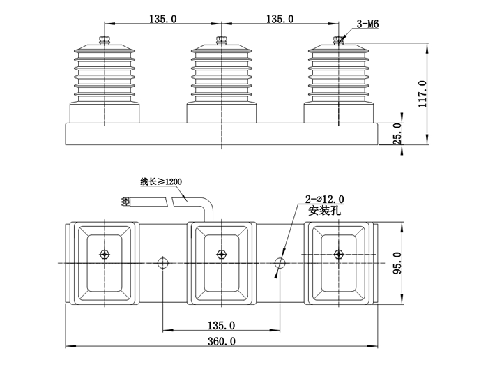 Phase sequence capacitor type high voltage transducer Three phase potential transformer voltage transformer