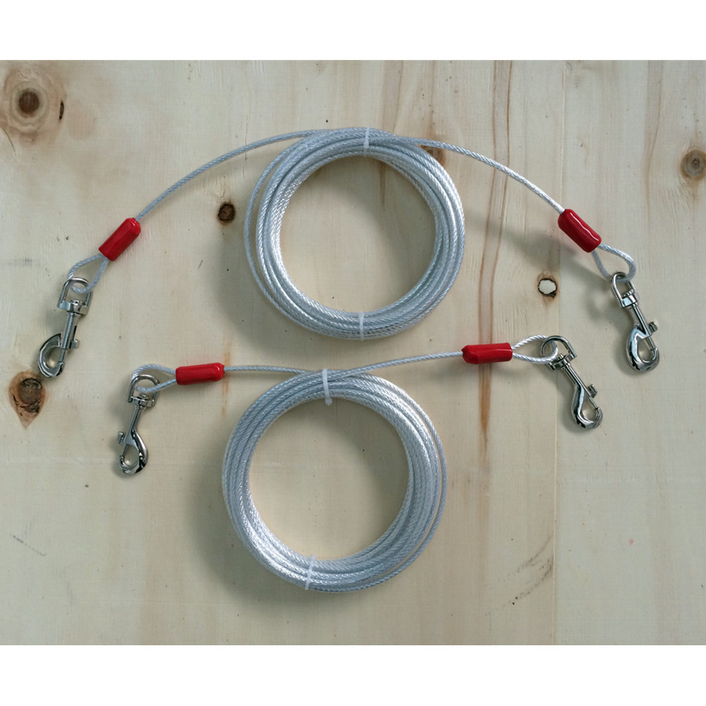 20ft Heavy Duty Dog Tie Out Cable for Dogs Up to 100 LBS