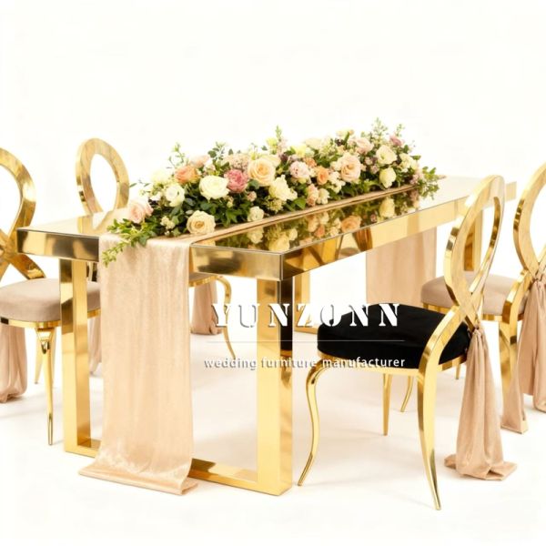 Modern Stackable Event Party Chrome Legs White Chairs for Dining Table Gold Color with Cushion
