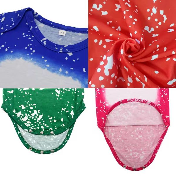 Multicolored Short Sleeved Sublimation Tie Dye Romper Blanks Light Weight