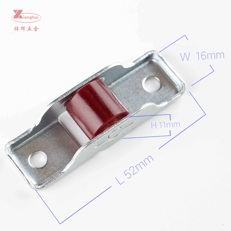 Office Building 16mm Single Groove Roller with Durable Nylon Wheel and Zinc Coating