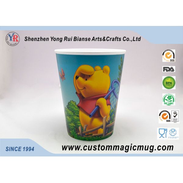 400ml Plastic PP Custom Design Coffee Mugs Printing Eco Friendly