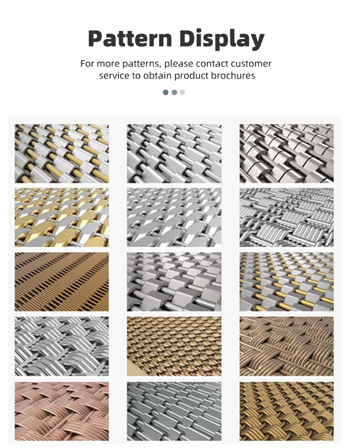 Stainless Steel Brass Metal Decorative Crimped Woven Wire Mesh For Cabinet Doors