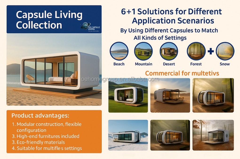 Spain Hotel Space Capsule House 5 Star Steel Buildings Space Capsule Container Houses Commercial House Space Capsule