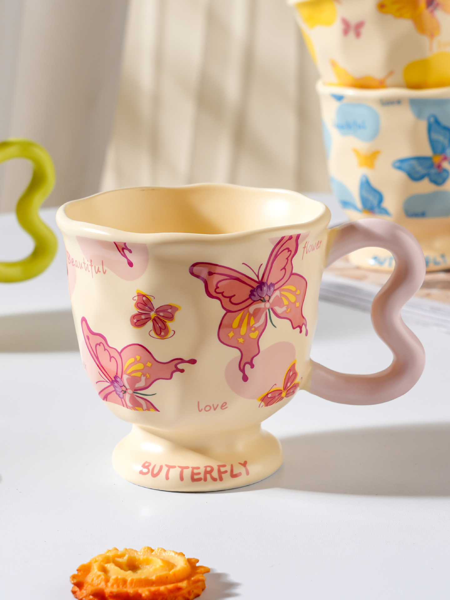 Butterfly Ceramic Mug with USB Heating Base 300ml
