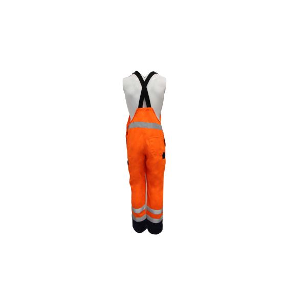 Man 250GSM CVC Reflective Working Bib Overalls With Adjustable Braces Clasps buckles