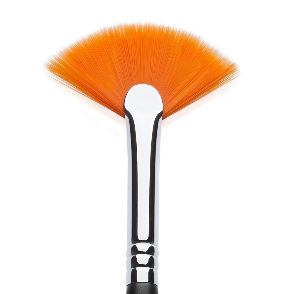 Multi Lacquered Wood Handles Lash Fan Brush Mini Serrated Mascara Fan Brush