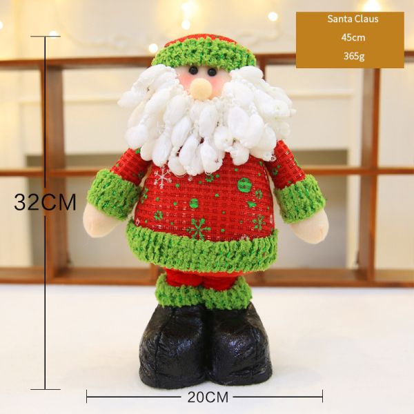 45cm Green Hat Red Scarf Animated Plush Christmas Toys Cute Soft Snow Man