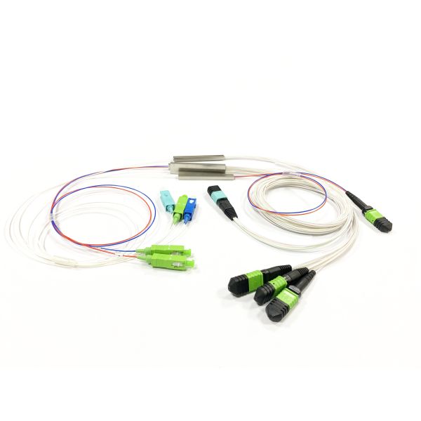 Factory price 1M ABS box type fiber optical MPO plc splitter 96core LSZH Multi-mode OM3 no connector