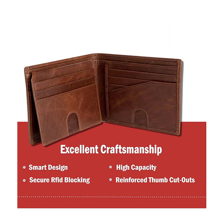 Luxury Vintage Designer Slim RFID Men's Leather Wallet with GENUINE LEATHER Material