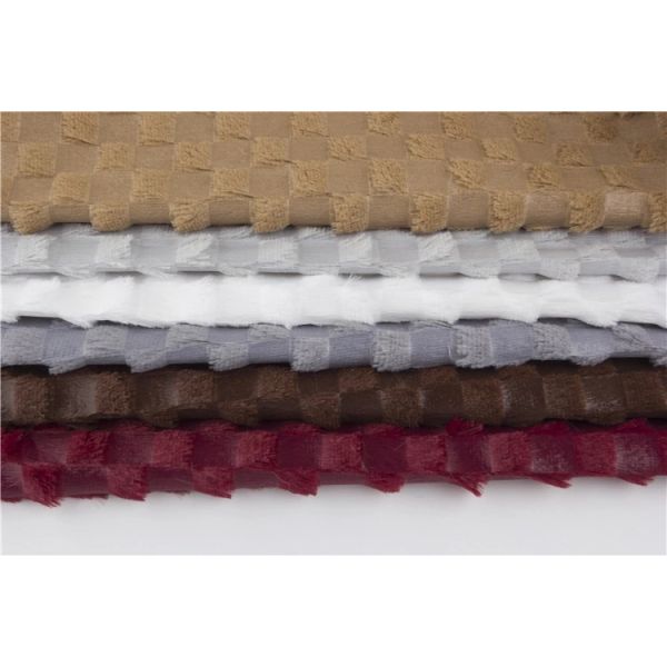 Recycled Free Sample Custom Style Knit Polyester OEM Flocking Short Plush Check Plain Fabric