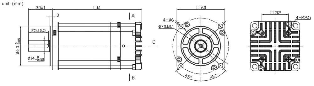 Jkongmotor42 57 60 80mm Brushless DC BLDC Motor 24V 36V 48V Low Power 36W Upto 1000W 0.64nm Integrated DC Servo Motor