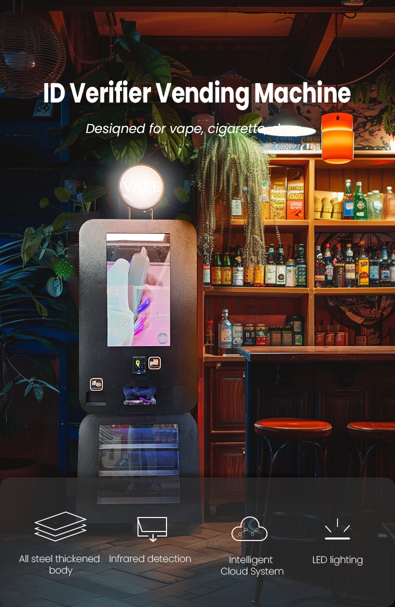 Standing Hanging 300 pcs Big Capacity  Vending Machine with Nayax Card Reader Age Checker