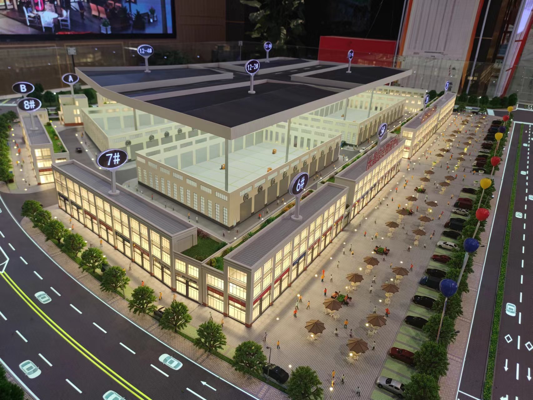 Logistics distribution center model - night lighting
