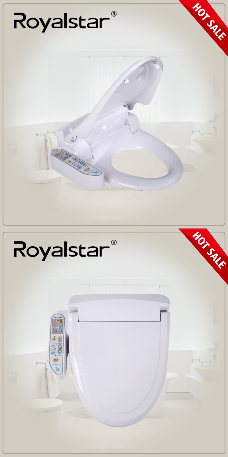 Intelligent Electric Heated Toilet Seat Cover With Special Nozzle For Female Cleaning