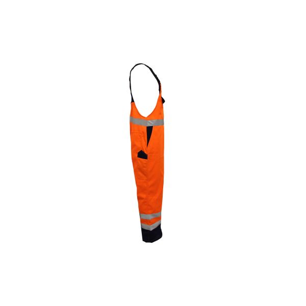 Man 250GSM CVC Reflective Working Bib Overalls With Adjustable Braces Clasps buckles