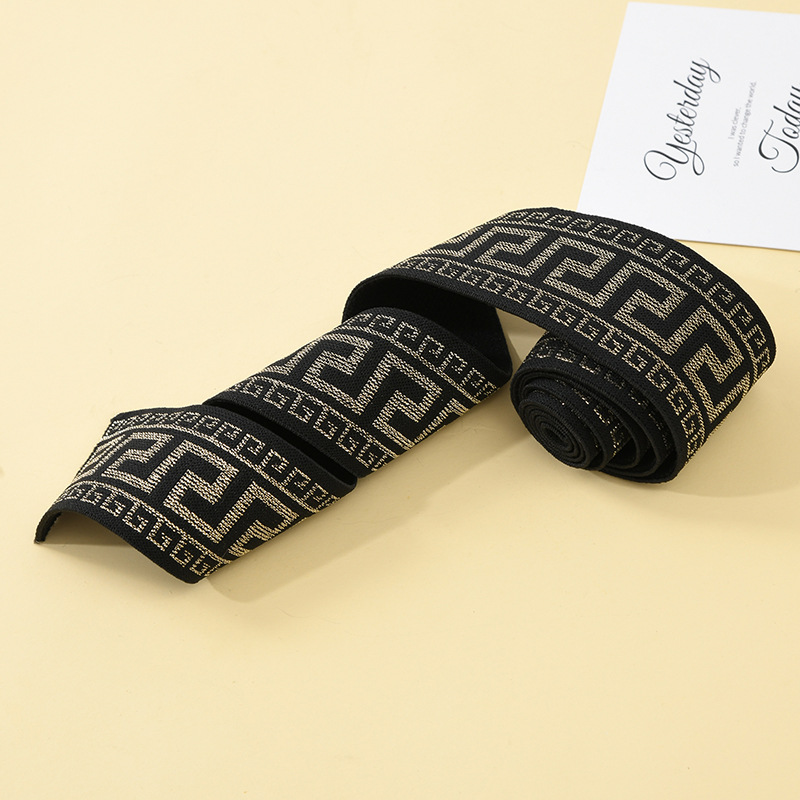 personalized custom logo knitted nylon jacquard ribbon for underwear waistband elastic jacquard band