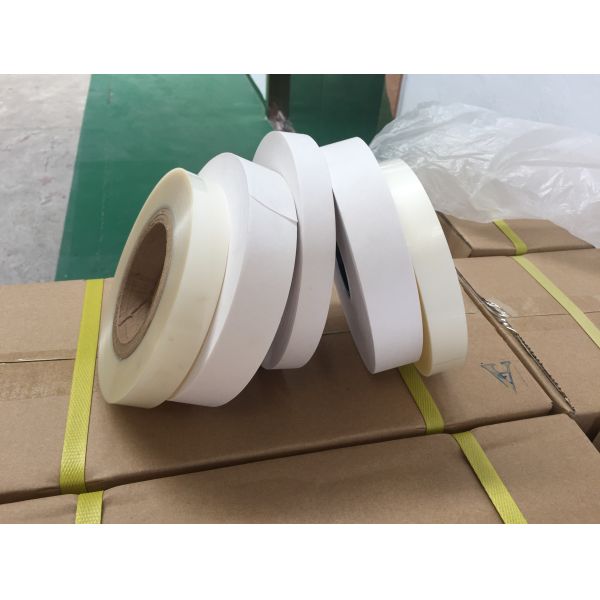 Transparent PET Tape For Semi Automatic Box Corner Pasting Machine / Hot Tape Pasting Box Corner